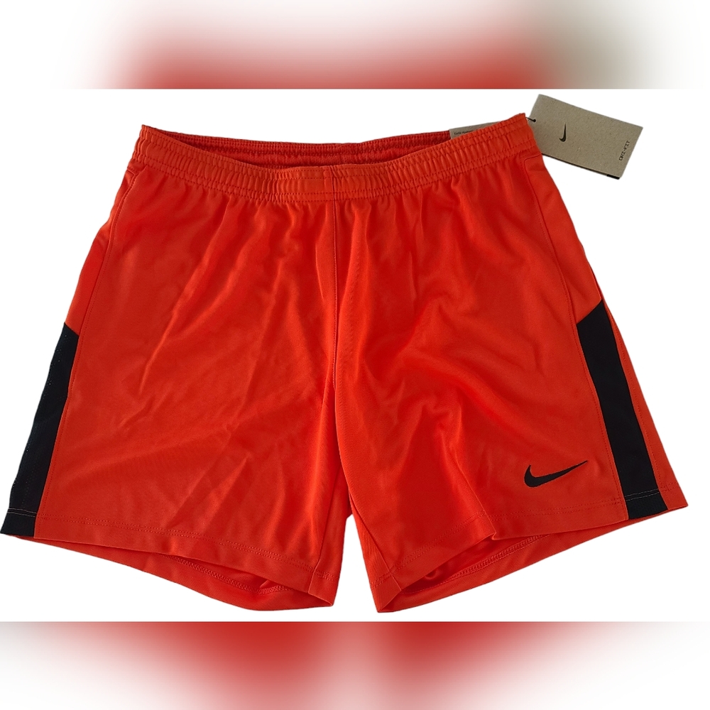 Nike Women's Athletic Sport Slim Fit Shorts Orange Black Size Medium